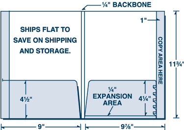 Reinforced Edge File Tab Folder with Expandable Pocket