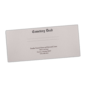 Cemetery Deed Document Folder