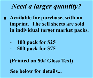 Sell Sheets Order
