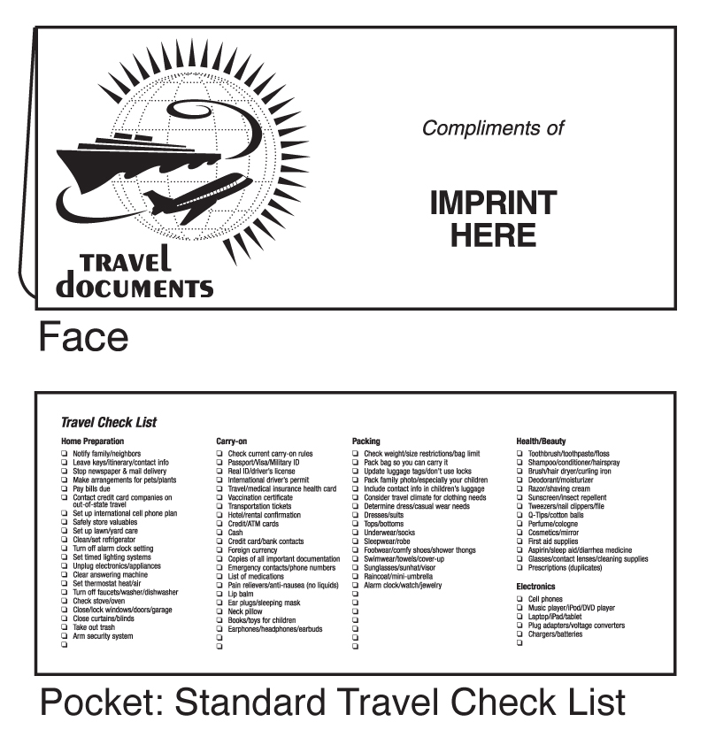 Travel Boat/Plane Document Folder