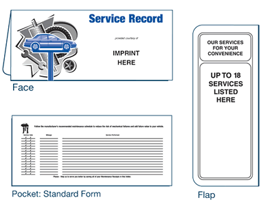 Auto Service Record Document Folder