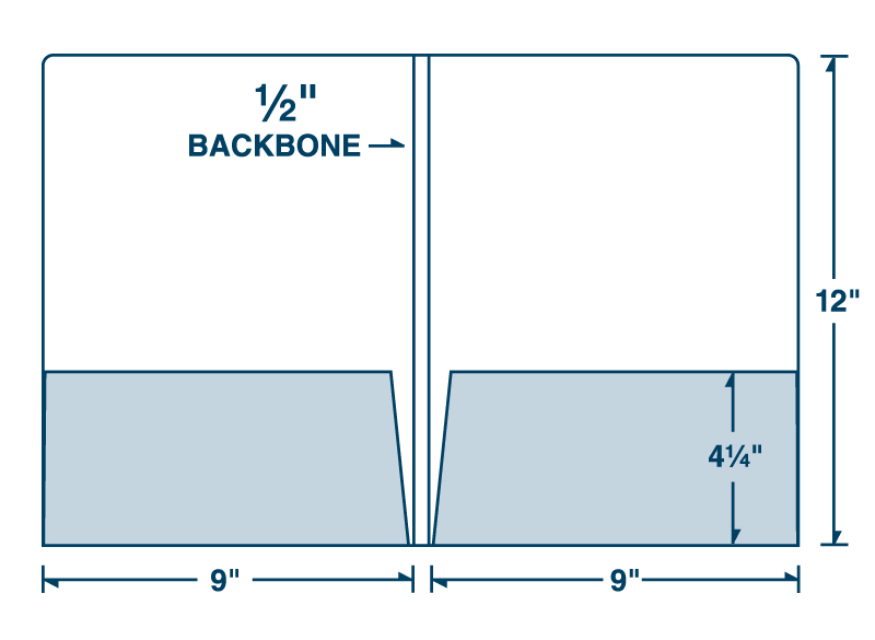 9 x 12 Two Pocket Folder with 1/2" Backbone