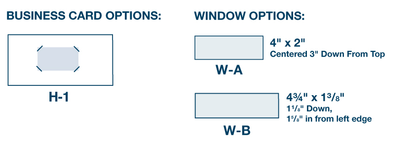 Business Card Slot and Window Options