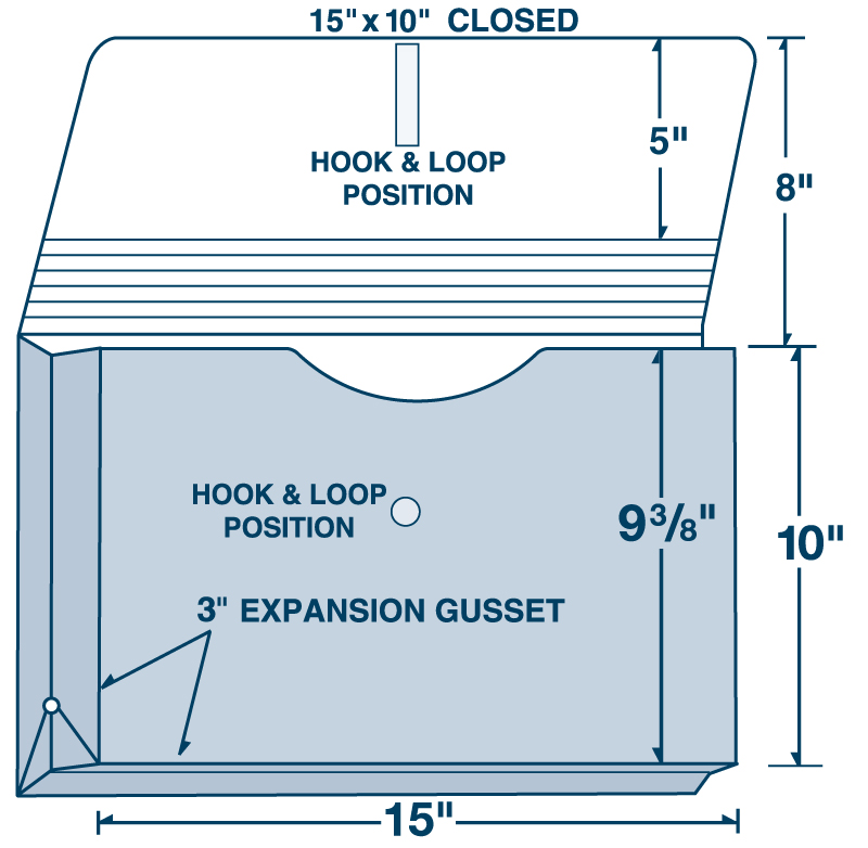 15" x 10" Laminated Sealed Expansion Portfolio 3"