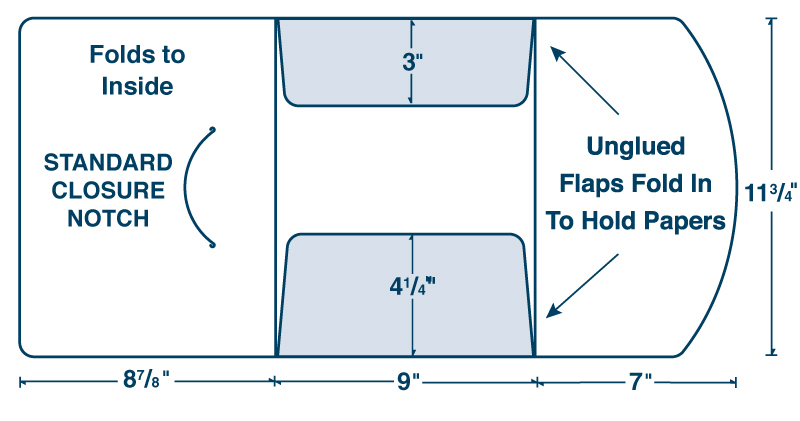 Three Panel Folder with Closure Notch