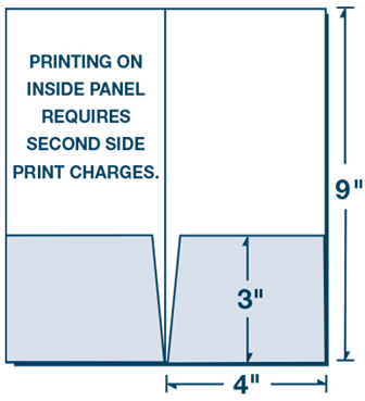 4" x 9" Short Run Digital Print Two Pocket Folder