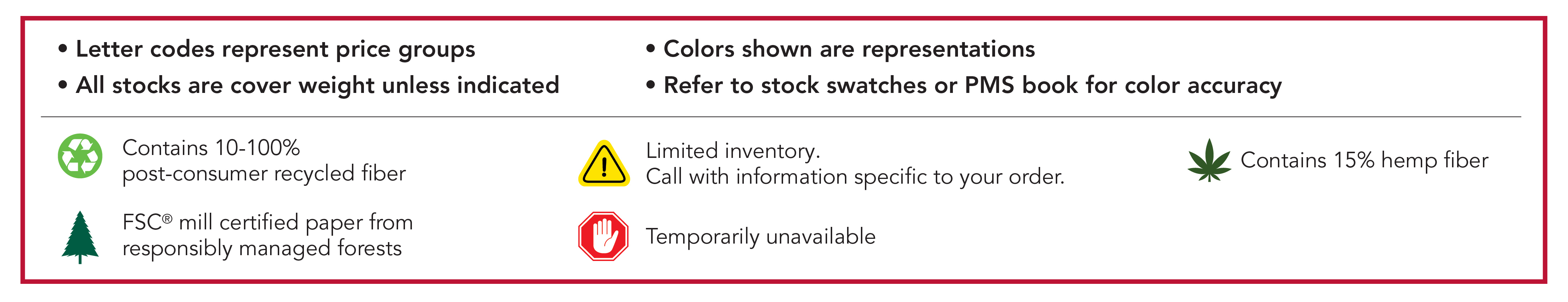 Stock Color Chart