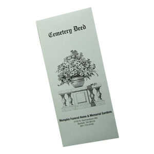 Cemetery Deed Document Folder