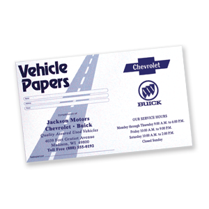 Vehicle Papers Glove Box Folder