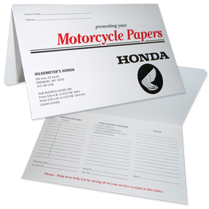 Motorcycle Papers Document Folder