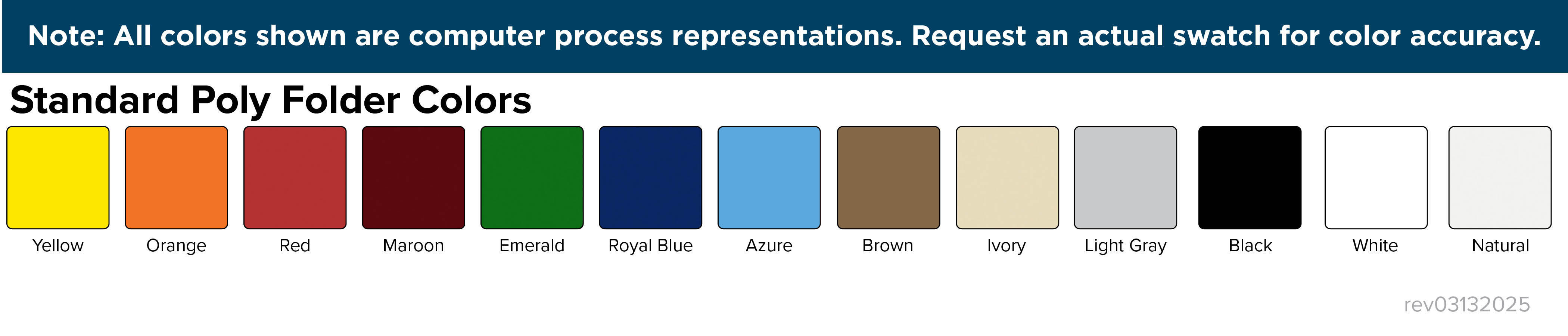 Poly Folder Color Chart