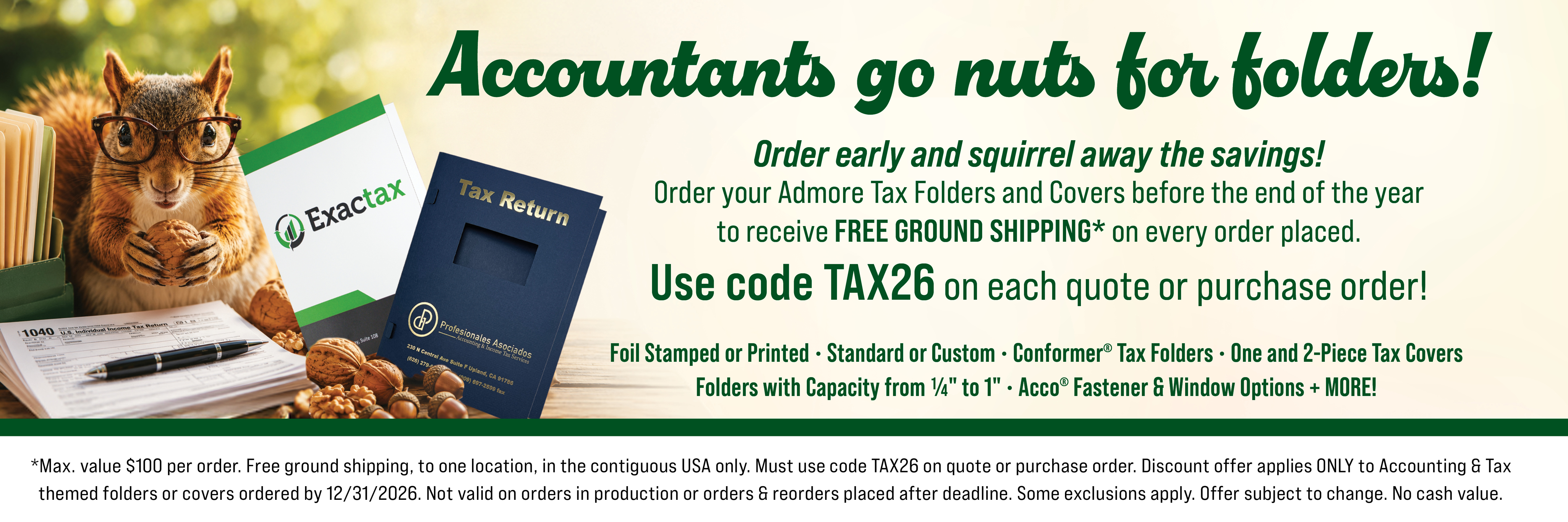 Save on Tax and Accounting Folders