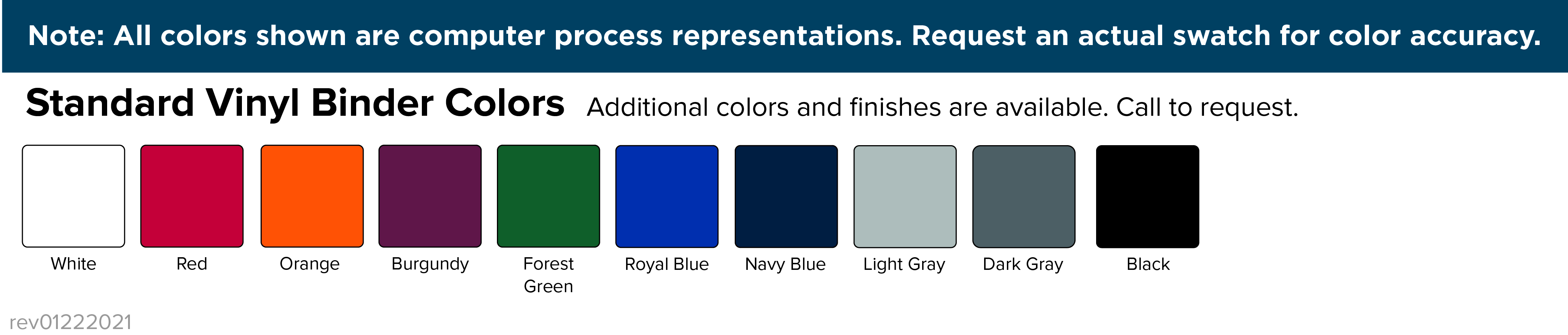 Vinyl Color Chart